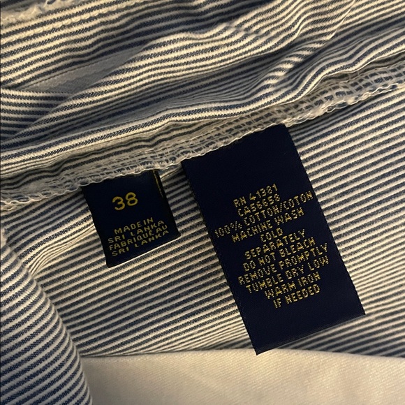 Polo Ralph Lauren Men's Blue and White Striped Flat Front Shorts - Picture 4 of 5